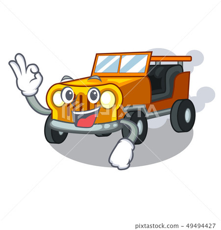 Okay jeep car in the shape mascot 49494427