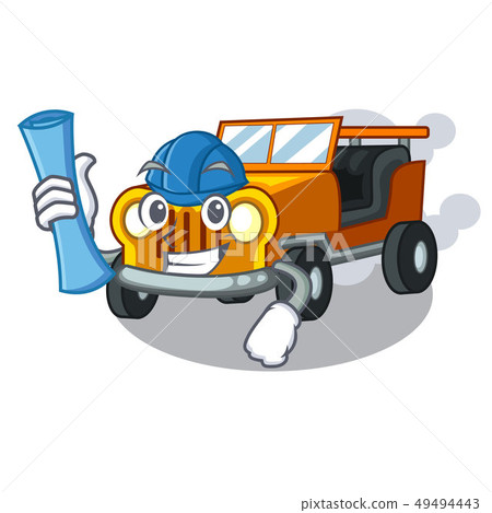 Architect jeep car in the shape mascot 49494443