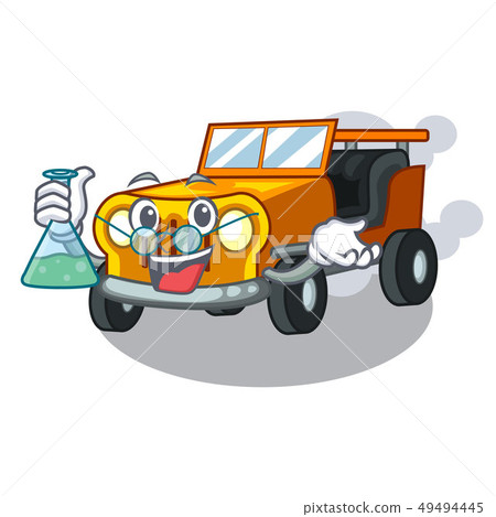 Professor jeep car in the shape mascot Professor jeep car in the shape mascot 49494445
