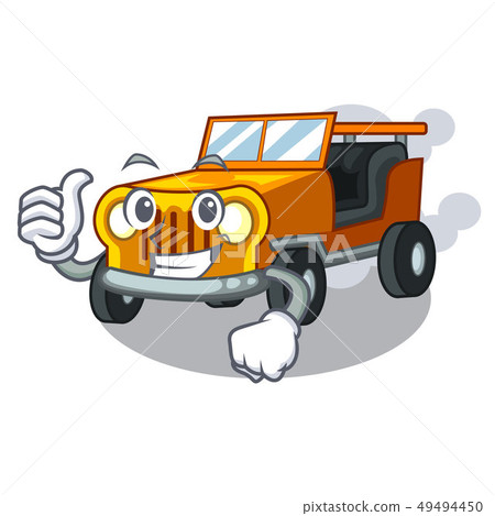 Thumbs up jeep car in the shape mascot 49494450