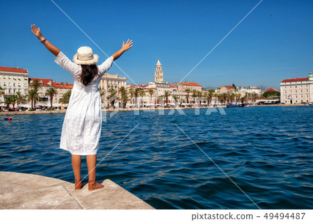 Tourist travel in Split in Dalmatia, Croatia. Tourist travel in Split in Dalmatia, Croatia. 49494487