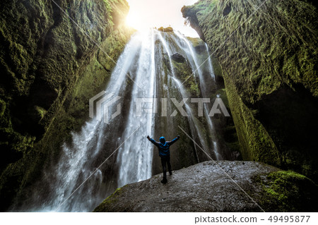 Majestic Gljufrabui waterfall cascade in Iceland Majestic Gljufrabui waterfall cascade in Iceland 49495877