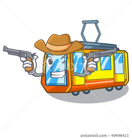 Cowboy electric train in the character shape Cowboy electric train in the character shape 49496421