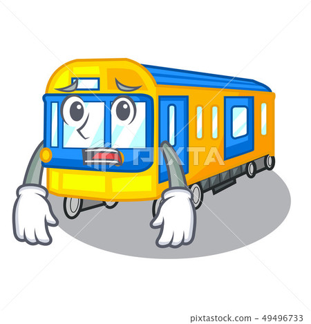 Afraid subway train isolated in the cartoon Afraid subway train isolated in the cartoon 49496733