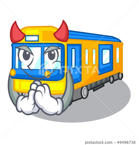 Devil subway train isolated in the cartoon Devil subway train isolated in the cartoon 49496736