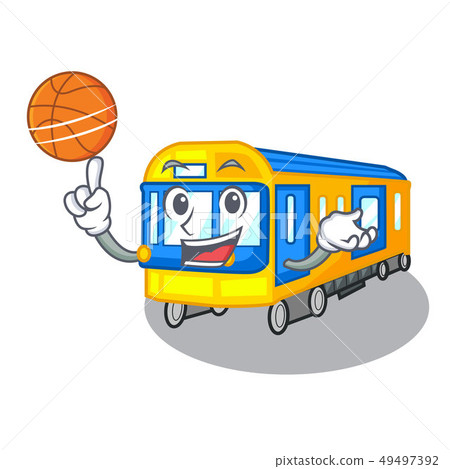 With basketball subway train in the shape characters 49497392