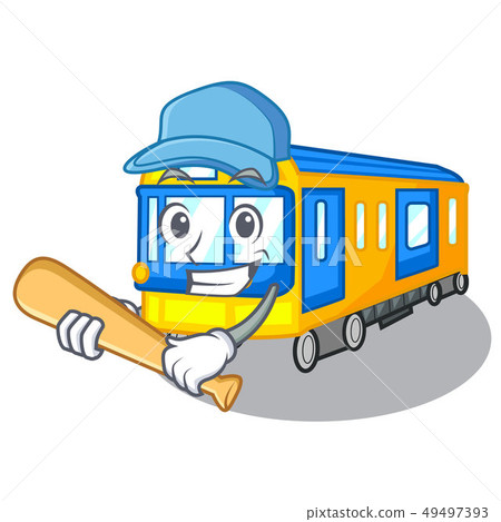 Playing baseball subway train in the shape characters 49497393