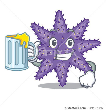 With juice purple starfish in the character shape 49497497