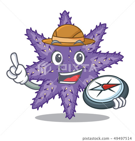 Explorer purple starfish in the character shape 49497514