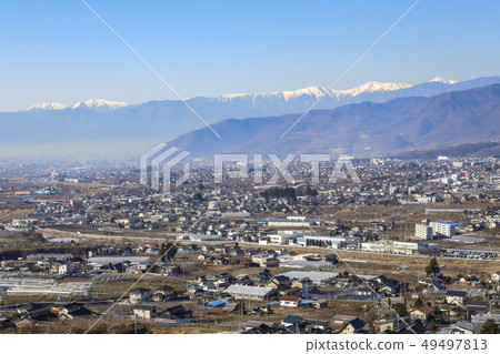 [Kanashi Prefecture, Yamanashi] A view from the hills of Ushio Miharashi 49497813