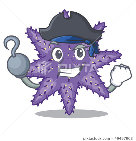 Pirate purple starfish isolated with the mascot Pirate purple starfish isolated with the mascot 49497908