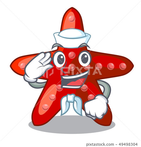 Sailor red starfish isolated with the character 49498304