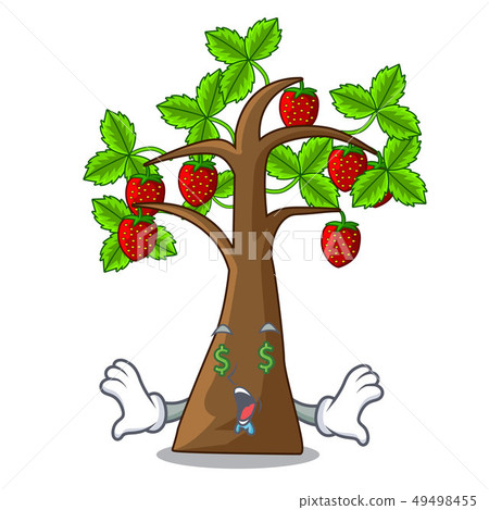 Money eye strawberry tree isolated with the cartoon Money eye strawberry tree isolated with the cartoon 49498455
