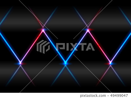 Blue red neon laser rays abstract background - Stock Illustration ...