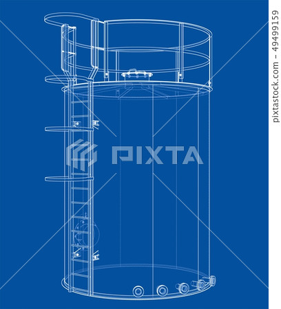 Oil tank outline. Vector rendering of 3d 49499159