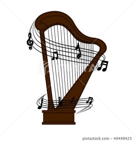 Isolated harp image Isolated harp image 49499425