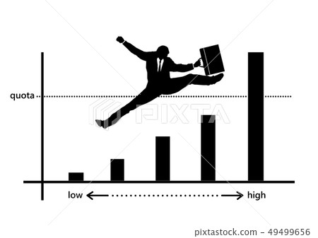 商人圖表和剪影 商人圖表和剪影 49499656