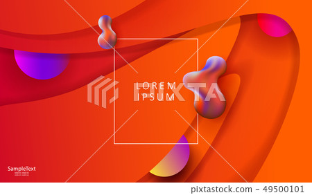 Orange background with circles and abstract geometric multi-colored shapes. Orange background with circles and abstract geometric multi-colored shapes. 49500101