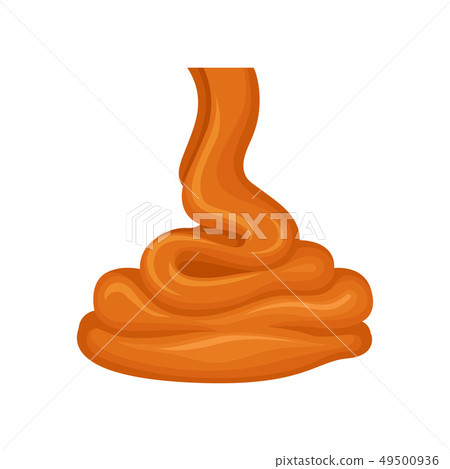 Sweet caramel sauce on white background. Vector illustration. Sweet caramel sauce on white background. Vector illustration. 49500936