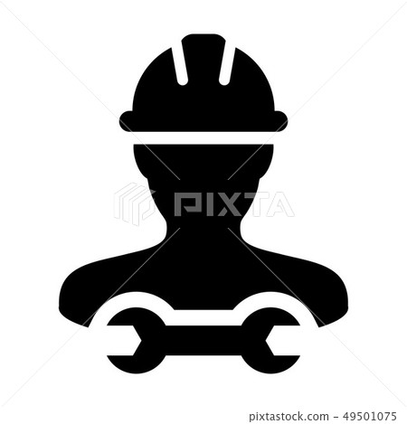 Service worker icon vector male construction 49501075