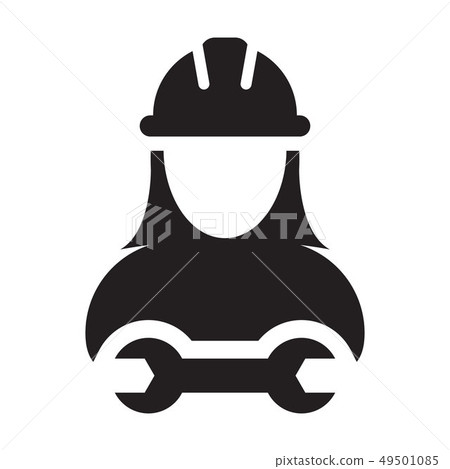Worker icon vector female construction service 49501085