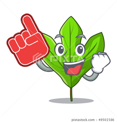 Foam finger sassafras leaf in the shape cartoon Foam finger sassafras leaf in the shape cartoon 49501586