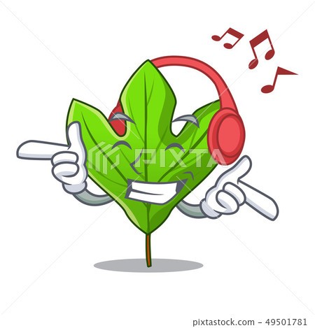 Listening music sassafras leaf in the mascot pots Listening music sassafras leaf in the mascot pots 49501781