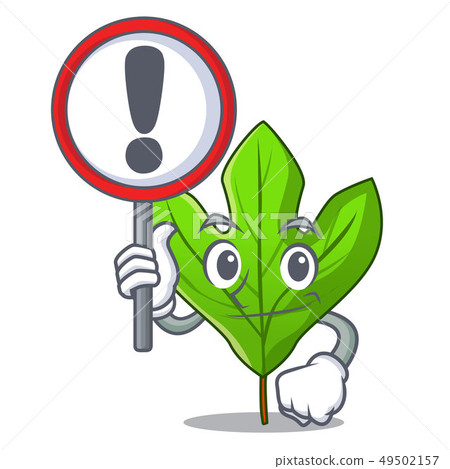 With sign sassafras leaf isolated in the character With sign sassafras leaf isolated in the character 49502157