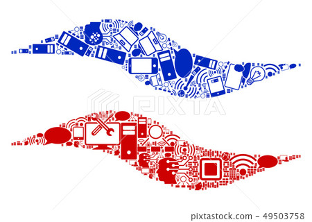 Wave Shape Mosaic Icons for BigData 49503758