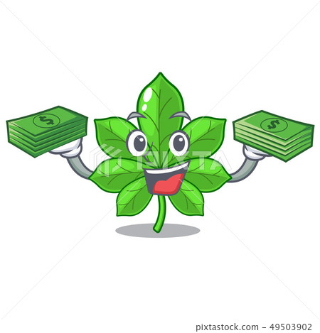 With money bag horse chestnuts in the mascot stem 49503902