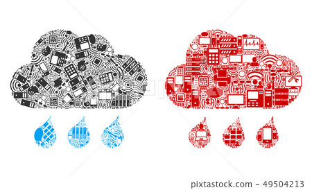 Rain Cloud Mosaic Icons for BigData - Stock Illustration [49504213] - PIXTA