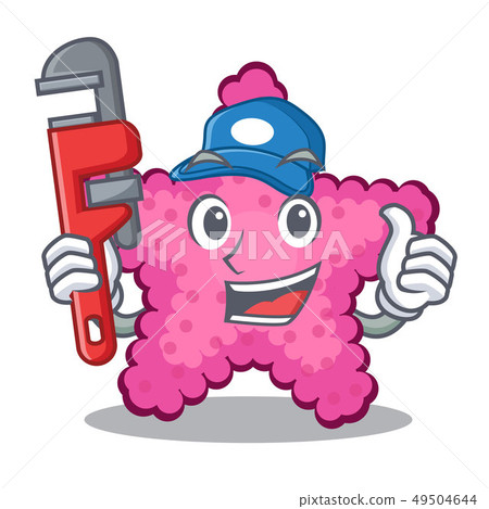 Plumber pink starfish animal on mascot sand Plumber pink starfish animal on mascot sand 49504644