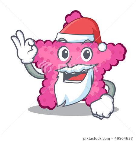 Santa pink starfish animal on mascot sand Santa pink starfish animal on mascot sand 49504657