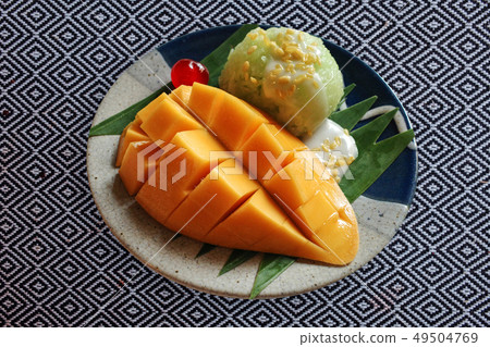 Mango sticky rice Thai style dessert Mango sticky rice Thai style dessert 49504769