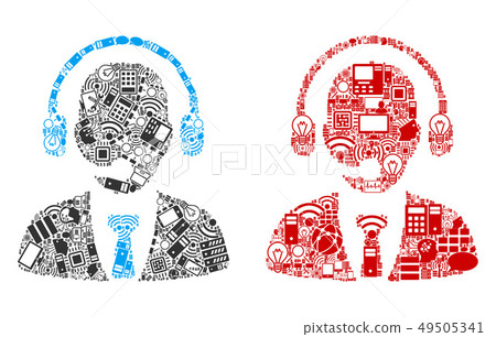 Call Center Collage Icons for BigData 49505341
