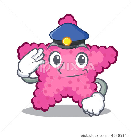 Police pink starfish isolated with the cartoon 49505343