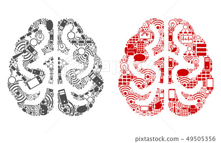 Brain Collage Icons for BigData Brain Collage Icons for BigData 49505356