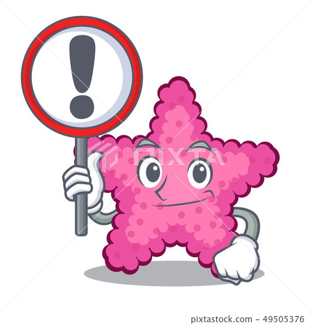 With sign pink starfish isolated with the cartoon With sign pink starfish isolated with the cartoon 49505376