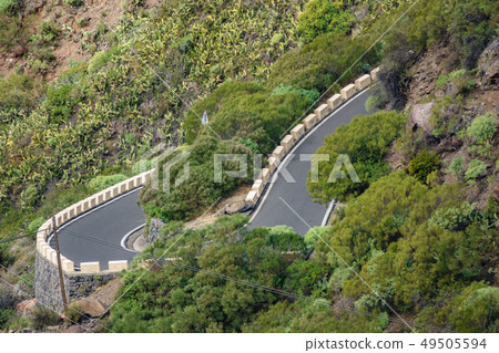 U-shape curved road near Masca in Tenerife island U-shape curved road near Masca in Tenerife island 49505594