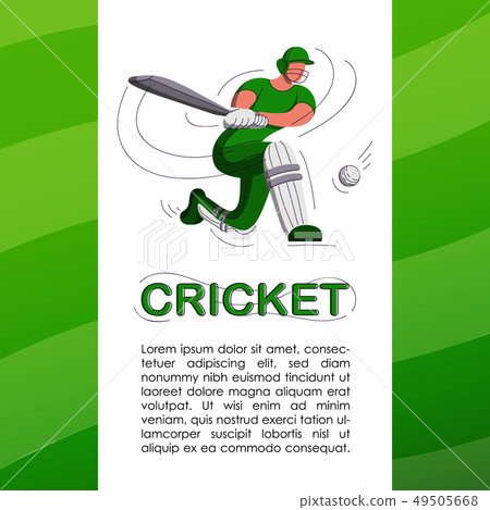 Cricket batsman flat 49505668