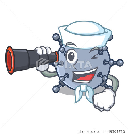 Sailor with binocular toy mine underwater characters in tables 49505710