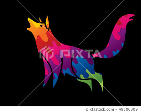 Wolf Howling Cartoon Graphic Vector Stock Illustration 49506309 Pixta