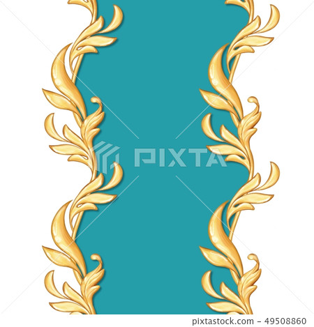 Golden baroque semless border 49508860