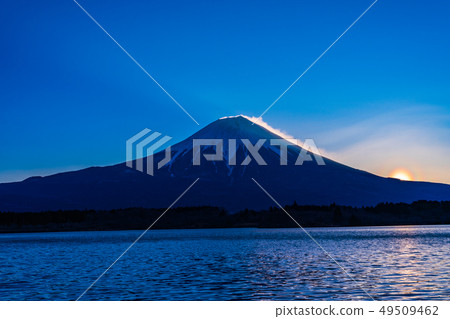 （靜岡縣）Lake Tanuki，富士山花粉光環的黎明 49509462