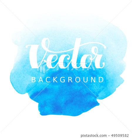 Abstract vector watercolor background. Blue spot on white 49509582
