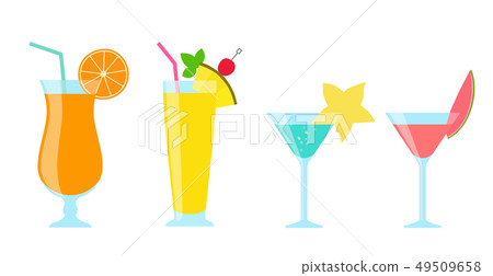 熱帶汁雞尾酒例證集合 49509658