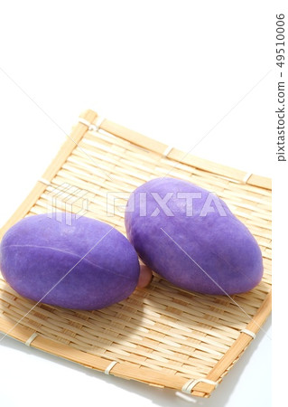 Akebbe可食的紫色果子白色背景 Akebbe可食的紫色果子白色背景 49510006