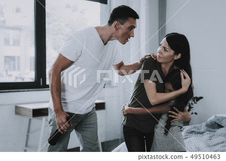 Alcoholism Grief for Family . Drunk Husband . 49510463