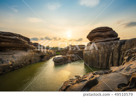 Natural of Rock Canyon in Mekhong River in Ubon Natural of Rock Canyon in Mekhong River in Ubon 49510579