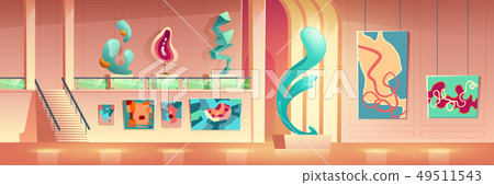 Contemporary art exhibition cartoon vector concept 49511543